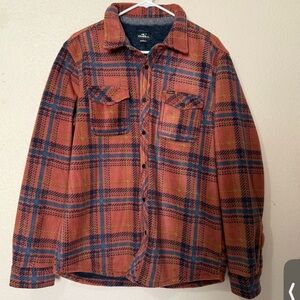 O’Neill Superfleece Jacket Men’s Medium Plaid Insulated Snap NWT